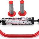 TRAVERSE 7/8" Handlebars 4 Pcs, Cold-Forged Cross Bar Off-Road Motorcycle Handlebars Tubes with Foam Pad and Rubber Grips for CRF YZF KXF KLX RMZ DRZ Pit Dirt Bike Motocross (Red)