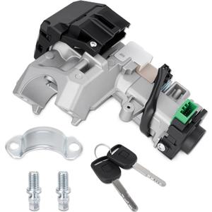Ignition Switch Lock Cylinder with 2 Keys (with Chip) Compatible with 2003 2004 2005 Honda Civic Hybrid Sedan 1.3L, Compatible with 2001 2002 2003 2004 2005 Honda Civic GX Sedan 1700CC 1668CC 1.7L
