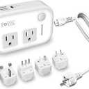 220V to 110V Converter Travel Adapter, FOVAL International Step Down Power Converter for Hair Straightener/Curler with 18W USB-C Port Voltage Converter US to Europe Italy UK AU China Plug (White)