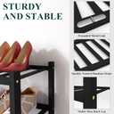 Smiry Bamboo Shoe Rack, 16 Vertical Slats, 4 Tier - 33.7" Wide, Black, 33.66" Wide - 4 Tier - Regular