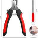Dog Nails Clippers Trimmer with Safety Guard to Avoid Over-Cutting, Razor Sharp Blades with Bonus Dog Nail File, Cat Claw Clippers with Sturdy Non Slip Handles for Pets Dog CatRed & Black