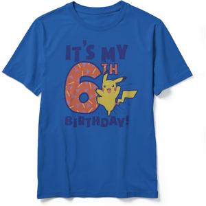 Boy's Pokemon Its My 6th Birthday Pikachu T-Shirt, Royal Blue