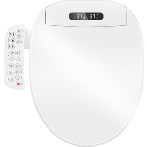 Electric Bidet Toilet Seat with Heated Seat, Warm Air Dryer, Endless Warm Water, Oscillating and Pulsating Spray Wash, Stainless Steel Self-Clean Nozzle, Sense Seat (Round)