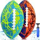 Jasonwell Pool Beach Water Football - 2 Pack Waterproof Football Strong Grip Fun Pool Toys Games for Swimming Pools Beach Lake Park Backyard Outdoor Play for Kids Children Teens Adults Family (Orange&green)