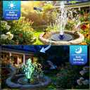 SZMP 3.5W Upgraded Glass Panel Solar Fountain with RGB Night Show, Anti-Drift Fixer & 7 Nozzles, Strong Floating Bird Bath Fountain for Garden, Pond, Outdoor (Blue)