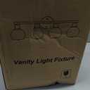 Indoi 4-Light Bathroom Light Fixtures, Black Bathroom Lights Over Mirror with Clear Glass Globe Shade, Vanity Lights for Bathroom Kitchen Living Room Hallway Cabinet Bedroom Porch