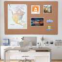 Large Bulletin Board - 72 X 48 inches Decorative Felt Pin Board - 6' x 4' Cork Board Alternative for Wall - Foldable Picture Board Self-Adhesive Prayer Board with 30 Pushpins - Ginger Yellow