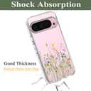 Unov Case Compatible with Pixel 9 Pro XL Case Clear with Design Soft TPU Shock Absorption Slim Embossed Pattern Protective Back Cover (Flower Bouquet)