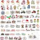 144Pcs Christmas Word Decals for Crafts Waterproof Merry Christmas Tree Vinyl Santa Stickers for Ornaments Wood Glass Jars Cups Bottle Decoration (joy144)