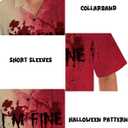 Halloween Button up Shirts for Men Vintage Halloween Scary Graphic Tees Shirt Hawaiian Shirt Short Sleeve (XXL)