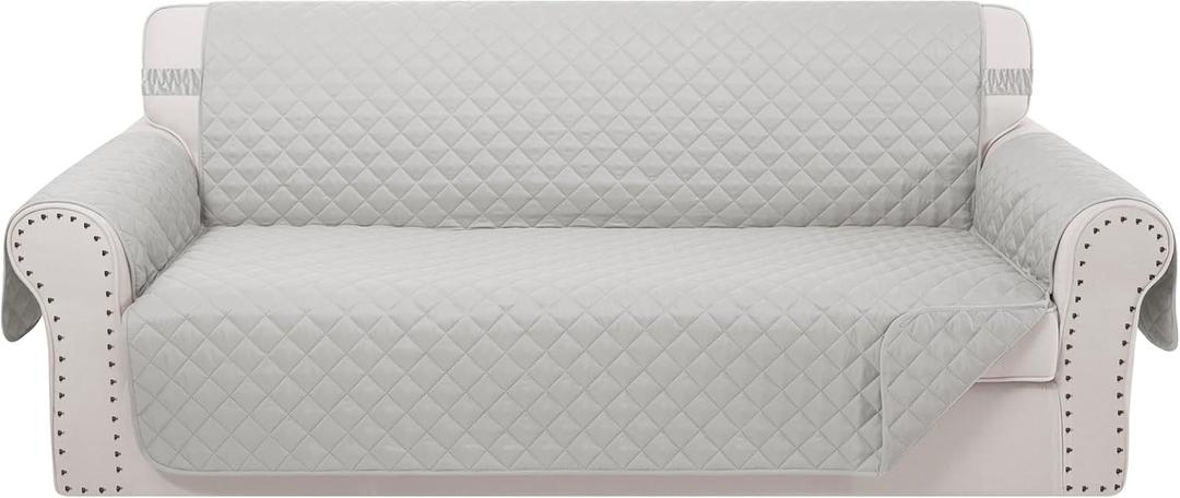 Reversible Oversized Sofa Covers Couch Cover Furniture Protector for Dogs Elastic Straps Water Resistant(XLSofa Light Grey/Light Grey)