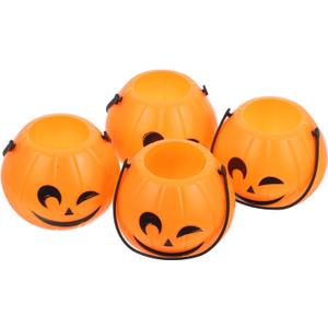 IMIKEYA 4pcs Plastic Pumpkin Buckets for Halloween Candy Cute Treat Storage for Parties Versatile Use As Candy Holders and Festive Decor Easy to Carry for Trick-Treating