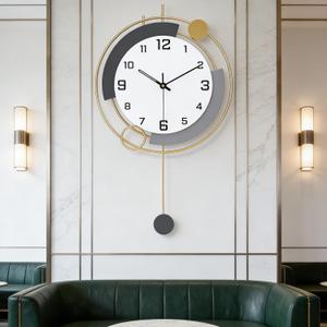 Decorative Wall Clocks with Pendulum,Silent Quality Quartz Battery Operated,Large Wall Clock for Living Room,Kitchen,Home,Bathroom,Bedroom Wall Decor,16x25.6inch