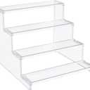 Lifewit 4 Tier Clear Display Stand Risers, 12 Inch Display Shelf for Cupcake, Perfumes, Desserts, Figurines, Tool-free Assembly, Organizer and Decor for Bedroom, Bathroom, Party, 1 Pack