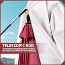 Patio Umbrella Parasol Cover for 7.5ft to 11.5ft Offset Umbrella, 600D Waterproof Outdoor Offset Umbrella Cover with Zipper and Rod, Fits Cantilever Offset Umbrella, Light Grey