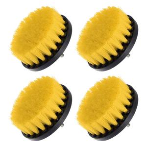 uxcell Drill Brush 4" All-Purpose Cleaning Scrubber Kit for Grout, Floor, Tub, Tile, Yellow 4Pcs