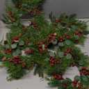 Christmas Wreath Candle Holders Decor for Christmas Table Candlestick Living Room Decoration (Green)