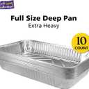 Aluminum Pans Full Size, Large Disposable Roasting & Baking Pan, 21"x13" Deep Foil Pans (10 Pack) Extra Heavy Duty Chafing Trays for Hotels, Restaurants, Caterers, Steam Table, Buffets & Bakeware