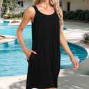 MISFAY Swimsuit Cover Up for Women 2026 Beach Dress Sleeveless Floral Summer Sundress (Black, S)
