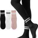 Irisbear Womens Pilates Socks with Grips Non Slip Yoga Socks Barre Gym Athletic Grippy Socks for Women