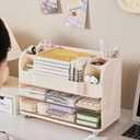 Drawer Cosmetic Organizer, Beauty Tool Display Box, Desktop Skin Care Organizer (cream color)