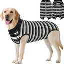 LeleTail Dog Recovery Suit Female Spay, Soft Dog Surgery Suit for Male Neuter, Anti-Lick Wounds Cone Alternatives, Pet Onesie Bodysuit for Pet Abdominal Wound After Surgery Protect, Black 2XL