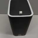 rejomiik Small Bathroom Trash Can with Lid, 2.1 Gallon Step Garbage Can with Handle, Slim Mini Wastebasket Bin for Bedroom, Office, Dorm, Black