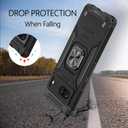 for Google Pixel 7 Case, Case for Google Pixel 7 with 3 Pcs Tempered Glass Screen Protector, Built in Magnetic Ring Kickstand Military-Grade Hard PC TPU Hybrid Shockproof Aromr Cover - Black