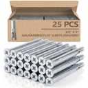 25 PCS 3/8" x 5" Flat Sleeve Anchor Zinc Plated for Heavy-Duty Fastening in Masonry, Brick, and Concrete