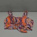 ZAFUL Women's Front Knot Bikini Tops Crop Tankini Top Scoop Neck Padded Bathing Suit Tops XL