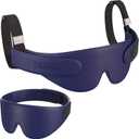 Airplane Head Strap 3D Eye Mask, Travel Pillow Alternative for Long Flight, Travel Essentials 360 Support Sleep Head Hold, Stop Bobblehead, Ultra-Compact Lightweight, Purple