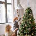 NOLITOY Spherical Christmas Tree Topper Ornaments, 9 Inch Plastic Glitter Finals Tree Topper Decorative Ornament Holiday Indoor Suitable for Home Party Decoration, Silver