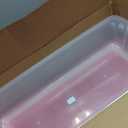 HOMZ 2-Pack Holiday Tote, Clear Plastic Storage Organizer Bins with Lids, 41 Quart, Red - Stackable Organizing Containers for Christmas Ornament Decorations, Gift Wraps, and Crafts