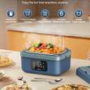 2026 Upgraded Heated Lunch Box for Adults, 16000mAh Cordless Rechargeable Electric Lunch Box with 1L Stainless Steel Container, Self-Heating Food Warmer for Work, Office & Travel