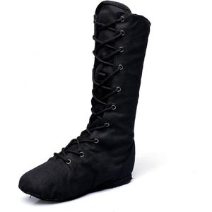 MSMAX Adult Dance Boots High Top Ballet Jazz Dancing Sneakers (6, Black)