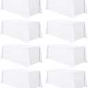 8 Pack White Table Cloth 90 x 132 Inch Rectangular Tablecloths for 6 Foot Rectangle Tables, Wrinkle Resistant White Tablecloth Washable Polyester Fabric Table Covers for Party Wedding Banquet