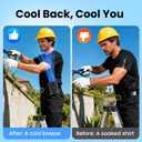 10000mAh Portable Waist Fan with Charger & Flashlight - 3-Speed Strong Airflow, Shirt Fan Clip-On Belt for Outdoor Work, Construction, Hiking, Cooling (Black)