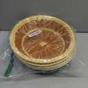 4 Pack Wicker Baskets, 11.5 Inch Woven Bread Baskets Round Imitation Rattan Fruit Baskets, Woven Food Serving Basket for Family Party Kitchen Restaurant Outdoor, Brown & Beige