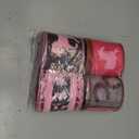 4Rolls Cowgirl Wired Edge Ribbon Pink Bandana Rodeo Horse Racing Themed Fabric Ribbon for Western Cowgirl Birthday Party for Gift Wrapping Hair Bow Making Supplies