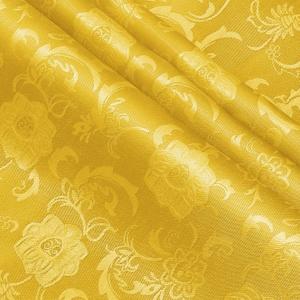 KKJIAF Gold Satin Jacquard Fabric - 2 Yard, 60 Inch Wide Shiny Cloth, Sunflower Pattern Silky Brocade for Tablecloth, Table Runner, Napkins, Dress, Bedding Sheet, DIY Crafts