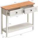 Trironsun Farmhouse Console Table with 2 Drawer for Entryway Rustic Sofa Table with Open Storage Shelf Hallway Table with Wooden Frame for Bedroom Living Room, 39.4 Inch