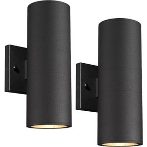 Ken & Ricky Outdoor Wall Sconce Lights, Black Exterior Lighting Fixtures, Outside Porch Lights Outdoor Wall Light Fixtures for House Garage Front Door Patio -2 Pack