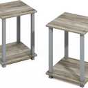 Furinno Turn-N-Tube Easy Assembly Stackable Bookcase, Bookshelf, French Oak/Grey