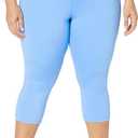 Amazon Essentials Women's High Waisted Active Sculpt Cropped Workout Exercise Capri Leggings (1X, French Blue)