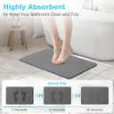 Diatomite Stone Bath Mat, Premium Non-Slip Natural Diatomaceous Earth Bathtub Quick Drying Mats for Bathroom Floor (23.6" x 15.4" Dark Gray)