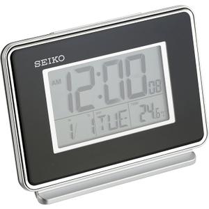 SEIKO Hudson Everything Bedroom Digital Alarm Clock, Black