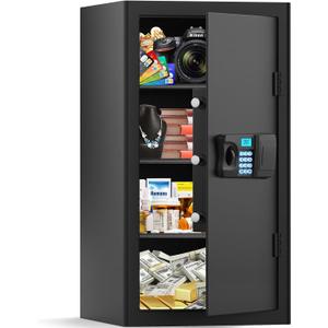 7.0 Cuft Large Fireproof Safe for Home, Digital Anti-theft Safe Box with Combination Lock, Smart Alarm Systerm and Removable Shelf, Personal Safety Box for Home Documents Fireram Medicine Valuables