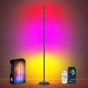 Corner Floor Lamp, Smart RGB LED Corner Lamp with App & Remote, Modern Floor Lamp with 16 Million Colors, Music Sync, Scene Modes, Color Changing Standing Lamps for Living Room, Bedroom