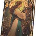 Beautiful Journal, Aesthetic Notebook, Gild Journal, B6, 5"x7", Fancy Journal, Color Paper, Small, Travel Journal for Women, Writing Journal, Poetry Journal, Lay-flat Notebook, Hard Cover (Art Nouveau-Orison)