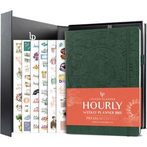 Legend Hourly Planner PRO Premium Large Undated Schedule Planner with Time Slots Personal & Work Organizer for Daily, Weekly & Monthly Planning Time Management Planning A4 Size (Forest Green) (A4 (8.5" x 11")) Legend Hourly Planner PRO Premium Large Undated Schedule Planner with Time Slots Personal & Work Organizer for Daily, Weekly & Monthly Planning Time Management Planning A4 Size (Forest Green) (A4 (8.5" x 11"))